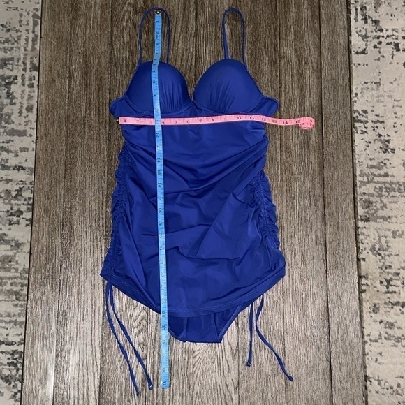 Assets by Spanx One-piece Shirred Underwire Push up Power Swimsuit Dress - Picture 10 of 12